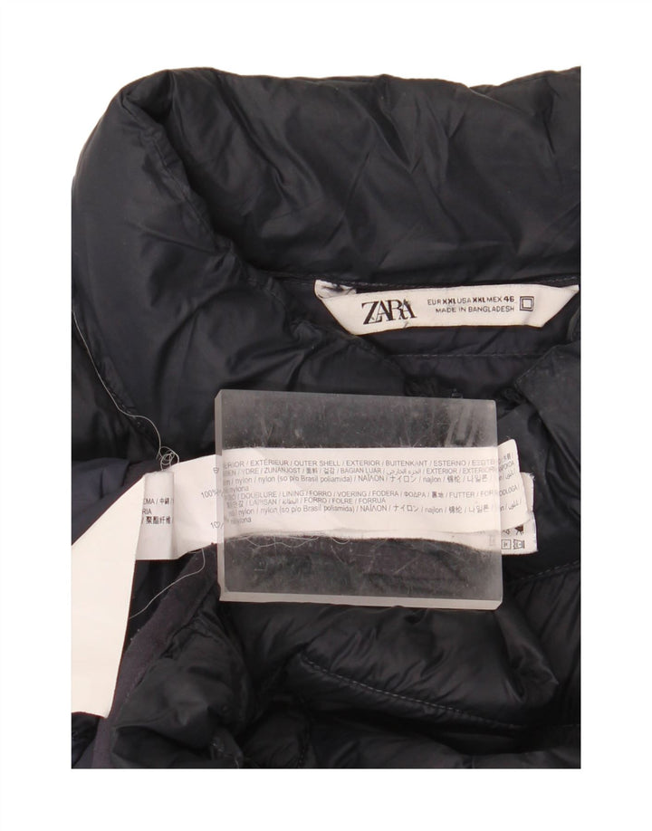 Мужская стеганая куртка ZARA UK 44 2XL, черный нейлон