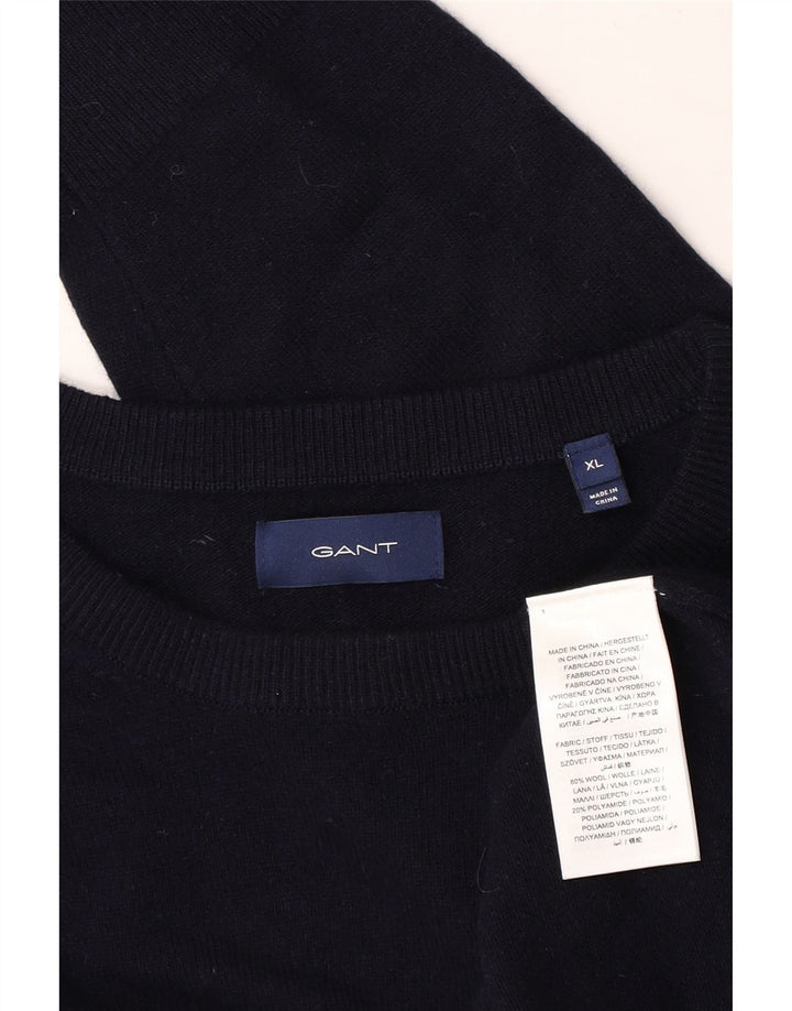 Мужской свитер с вырезом лодочкой Gant XL, темно-синий, шерсть