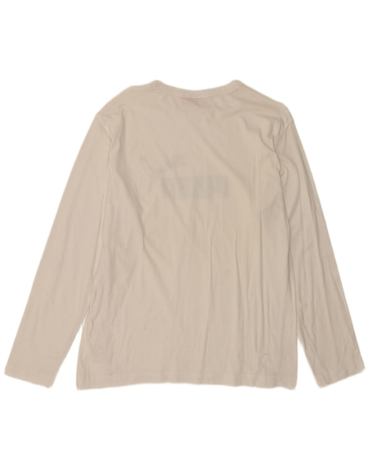 Мужской топ с рисунком PUMA, средний белый хлопок с длинным рукавом