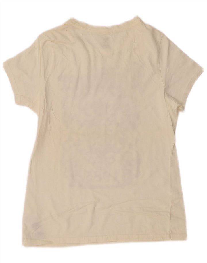 TOMMY HILFIGER Женская футболка с рисунком Top UK 12, средний цвет, белый хлопок