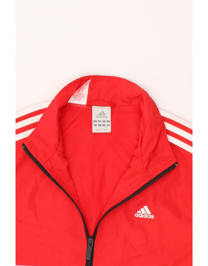 ADIDAS Boys Tracksuit Top Jacket 15-16 Years Red Colourblock Polyester Vintage Adidas and Second-Hand Adidas from Messina Hembry 