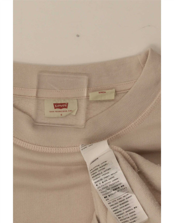 Женский джемпер-толстовка оверсайз Levi's, размер UK 10, маленький, бежевый, хлопок