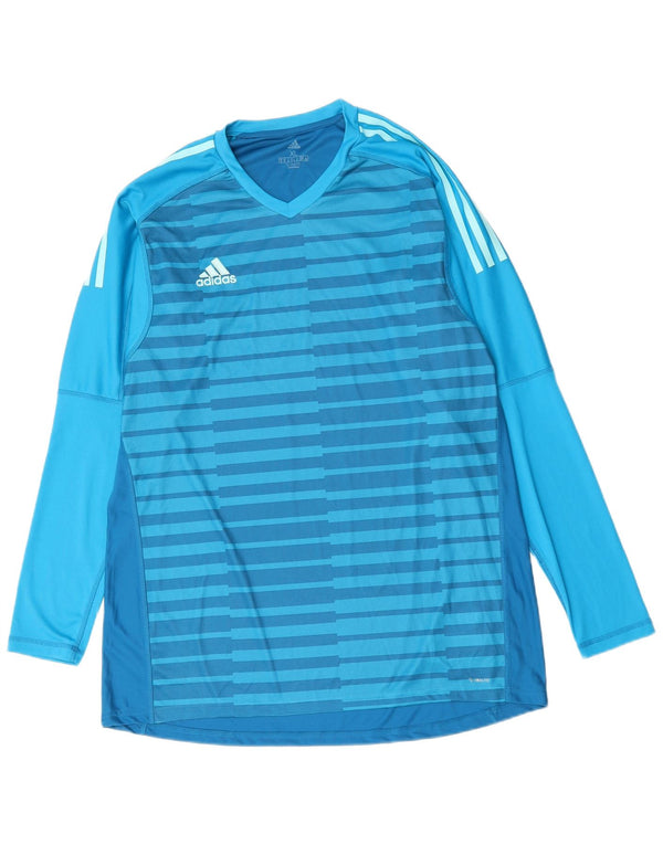 Мужская футболка ADIDAS Climalite Top XL из полиэстера в синюю полоску