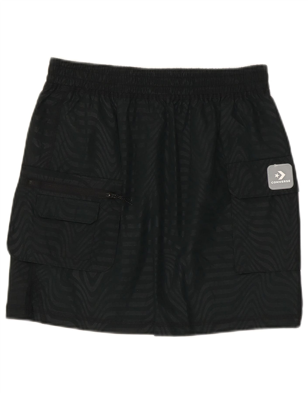 Женская юбка-карго Converse W27, черная, нейлоновая в полоску