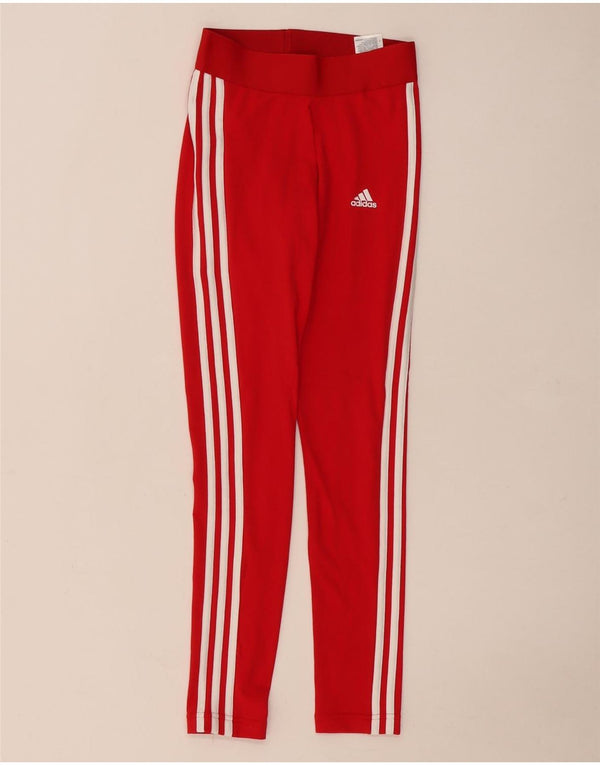 Женские облегающие леггинсы Adidas UK 4/6 XS, красный хлопок