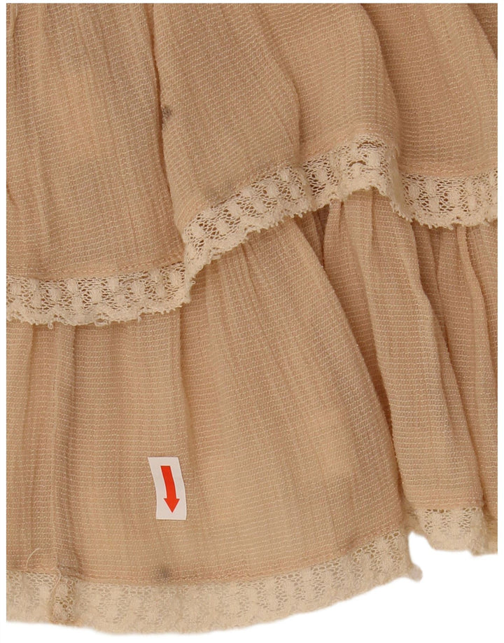 ZARA Womens Crop Cami Top UK 12 Medium Beige Viscose