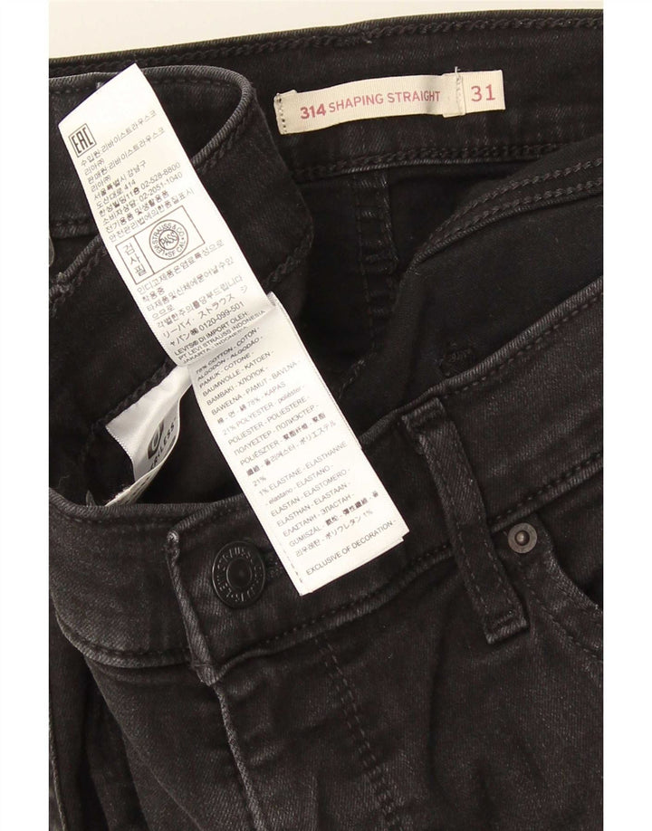 Женские прямые джинсы Levi's 314 W31 L30, черный хлопок