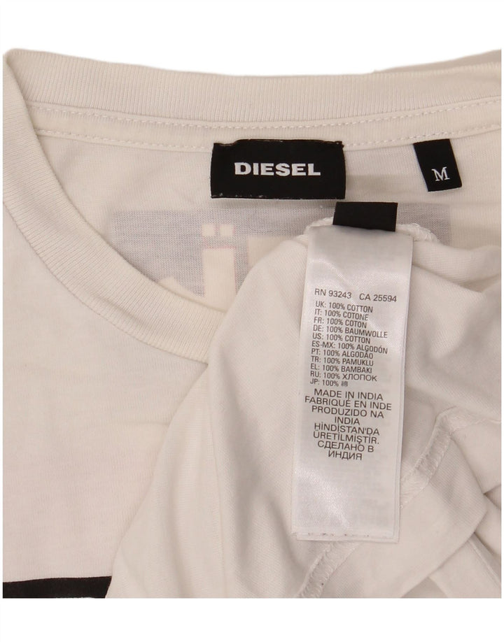 Мужская футболка с графическим рисунком Diesel, средний белый хлопок, белый цвет