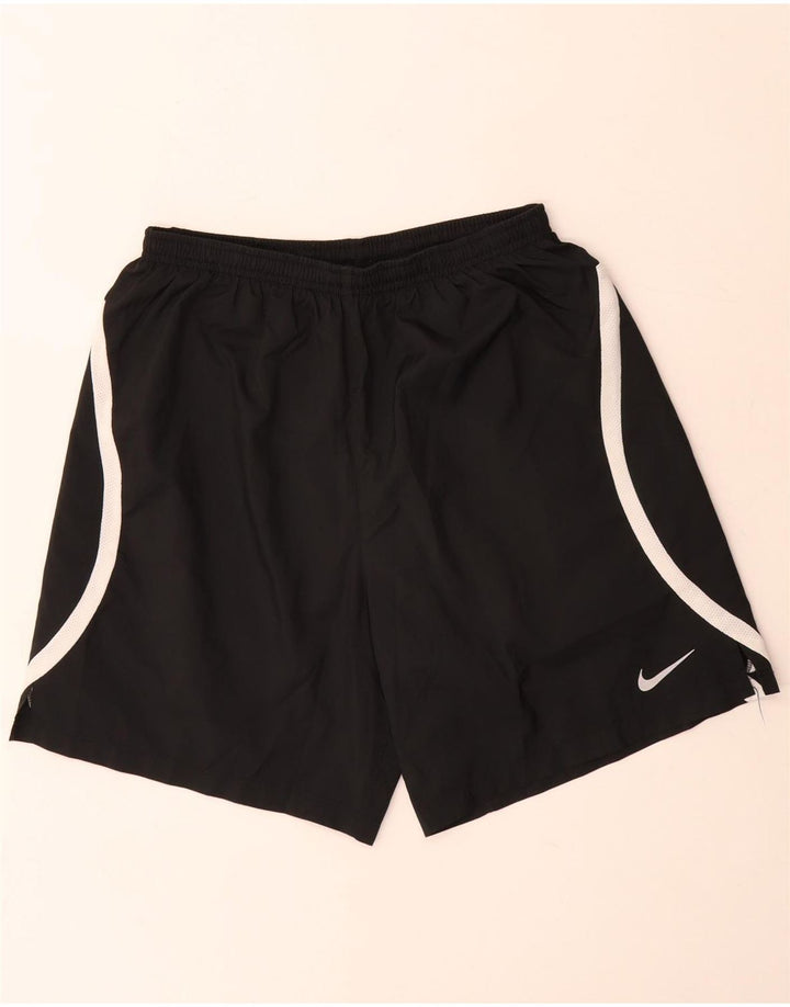 Мужские спортивные шорты Nike Dri Fit среднего размера, черные с цветными блоками