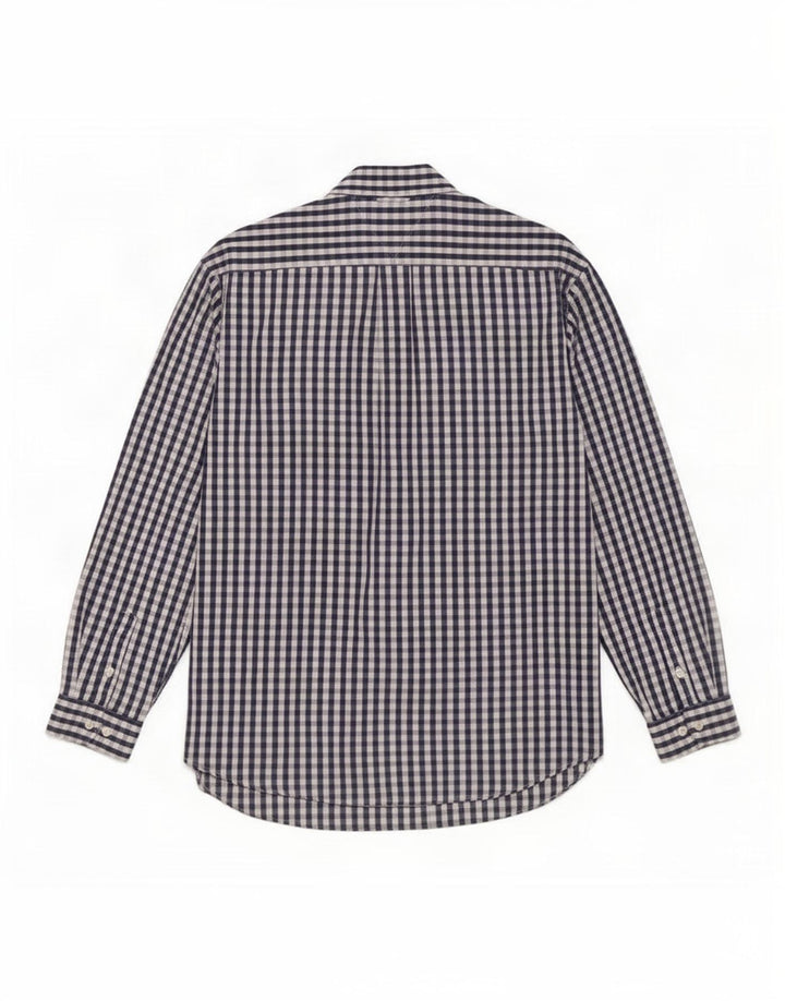 Мужская рубашка Tommy Hilfiger XL, темно-синяя, хлопок в мелкую клетку