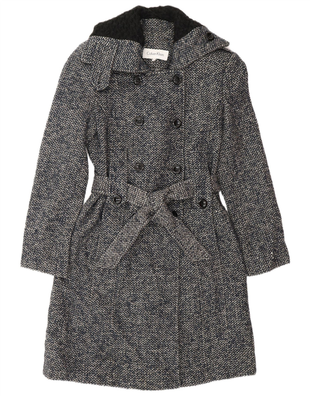 Женский тренч Calvin Klein US 2 XS темно-синий, шерсть