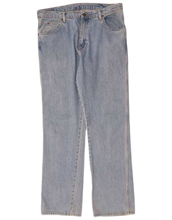 Мужские прямые джинсы WRANGLER стандартного кроя W36 L32, синий хлопок