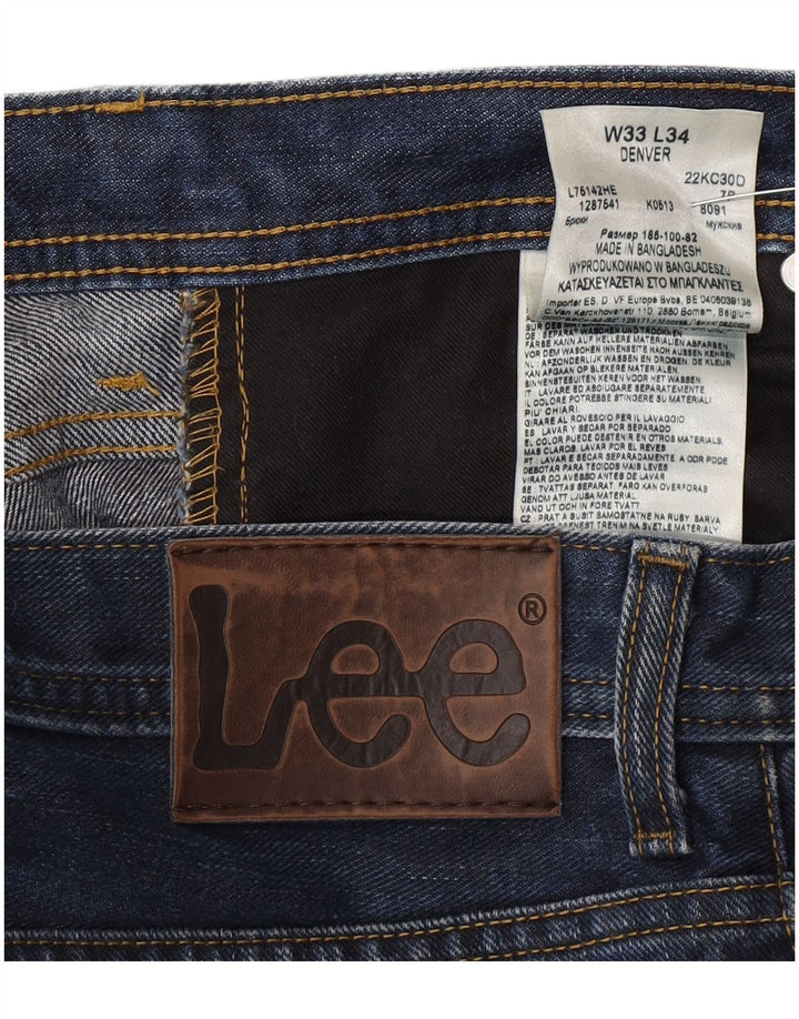 Мужские прямые джинсы Lee Denver W33 L30, синий хлопок