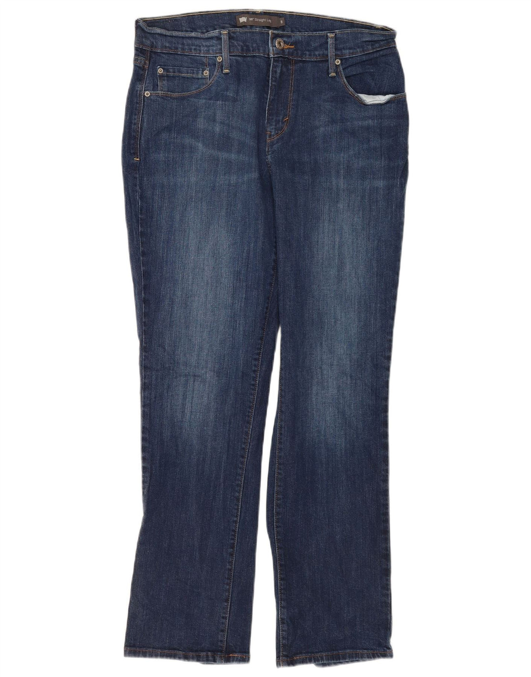Женские прямые джинсы Levi's 505 США 8, средние W29 L30, синие, хлопок