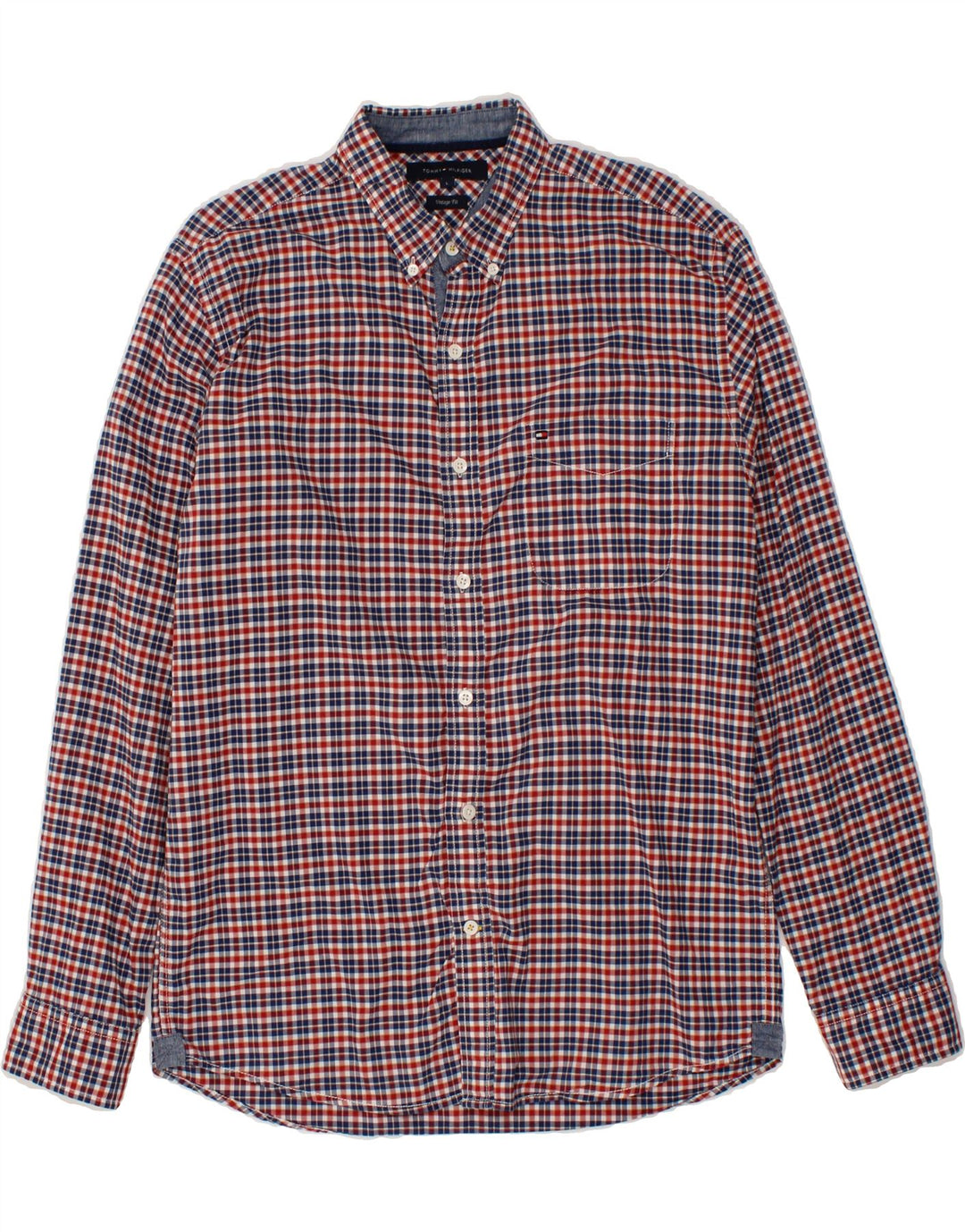 TOMMY HILFIGER Mens Vintage Fit Shirt Large Red Check Vintage Tommy Hilfiger and Second-Hand Tommy Hilfiger from Messina Hembry 