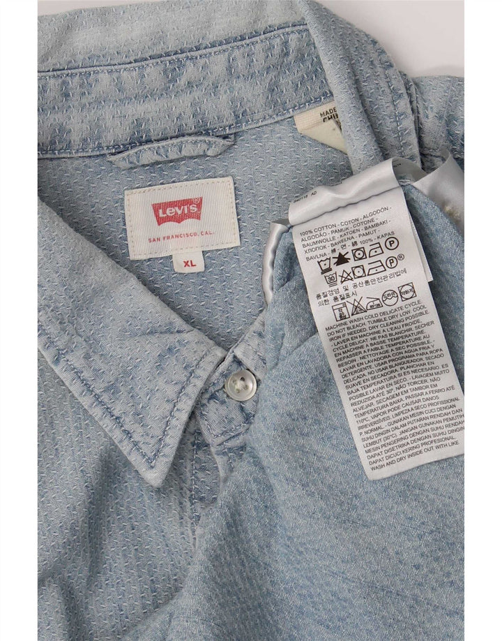 Мужская рубашка Levi's XL, синяя, хлопок