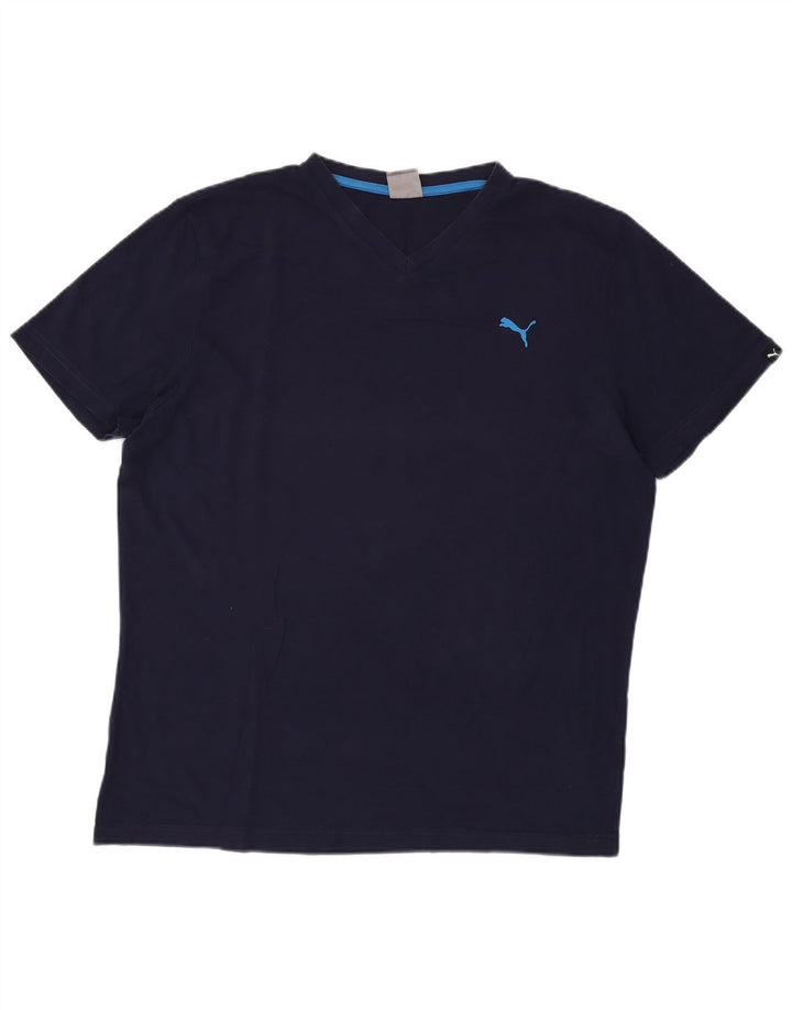 Мужская футболка PUMA Top XL из хлопка темно-синего цвета