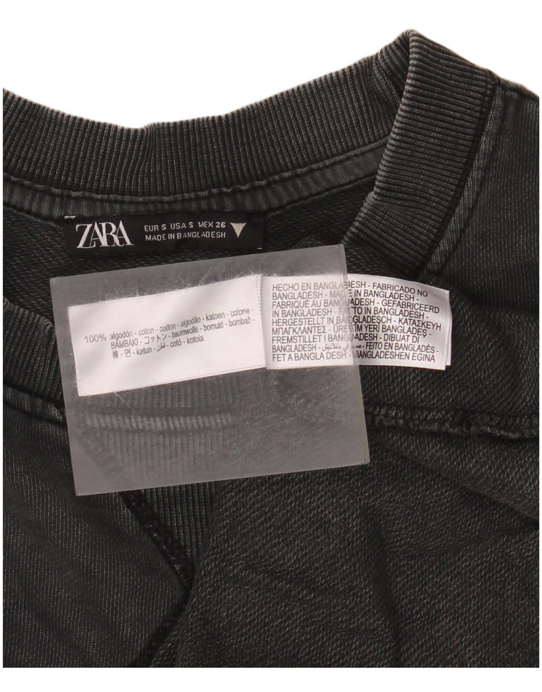 Женская футболка оверсайз Zara Top UK 10, маленький серый хлопок