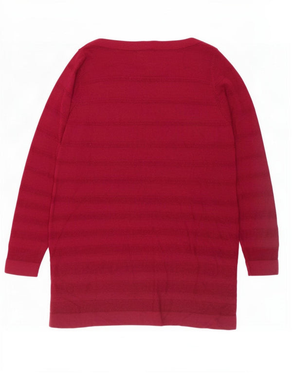 Женский топ с длинным рукавом Marks & Spencer UK 22 3XL бордовый акрил