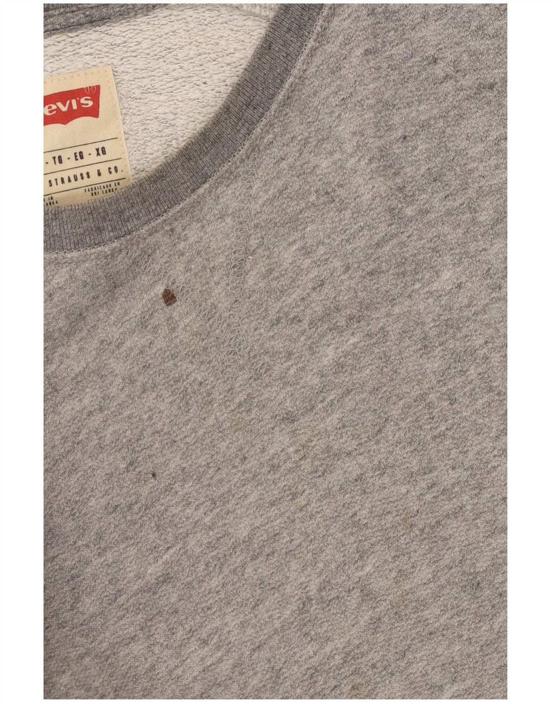 Мужской свитшот Levi's, джемпер XL, серый хлопок с крапинками