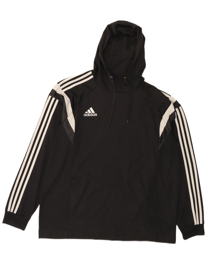 Мужская толстовка с капюшоном Adidas XL, черный полиэстер с цветными блоками