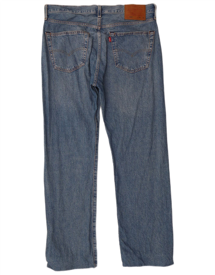 Мужские прямые джинсы LEVI'S 501 W34 L29 синие, хлопок