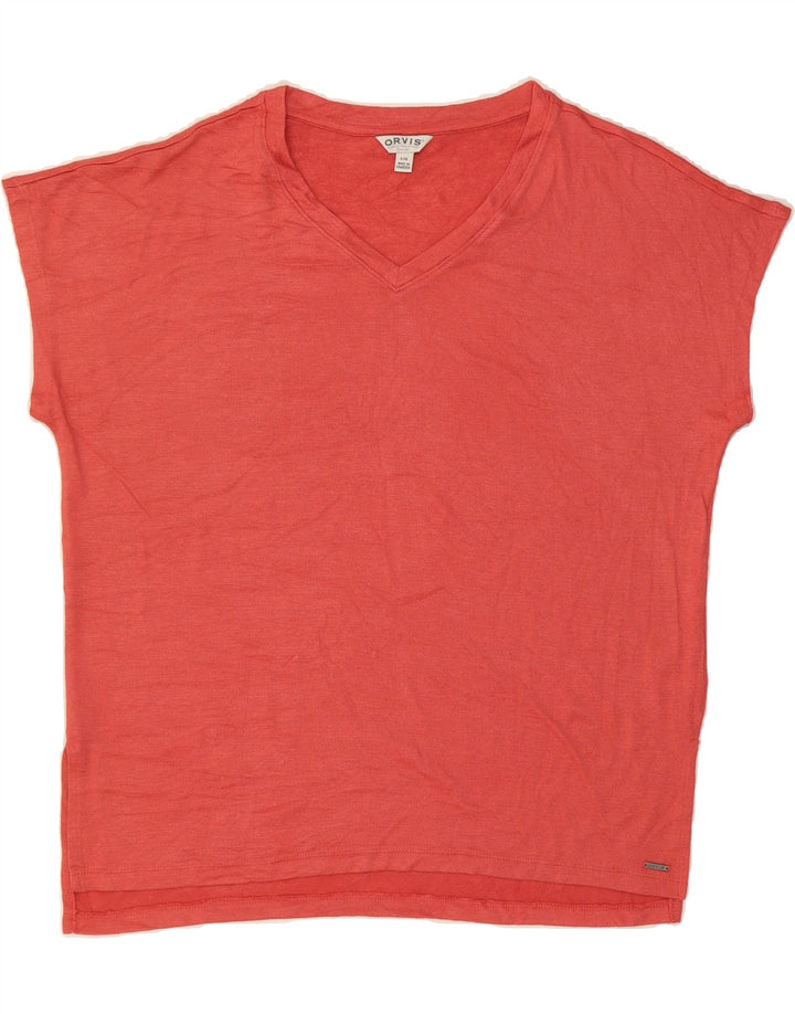 ORVIS Womens Oversized Blouse Top UK 16 Large Orange Polyester Vintage Orvis and Second-Hand Orvis from Messina Hembry 