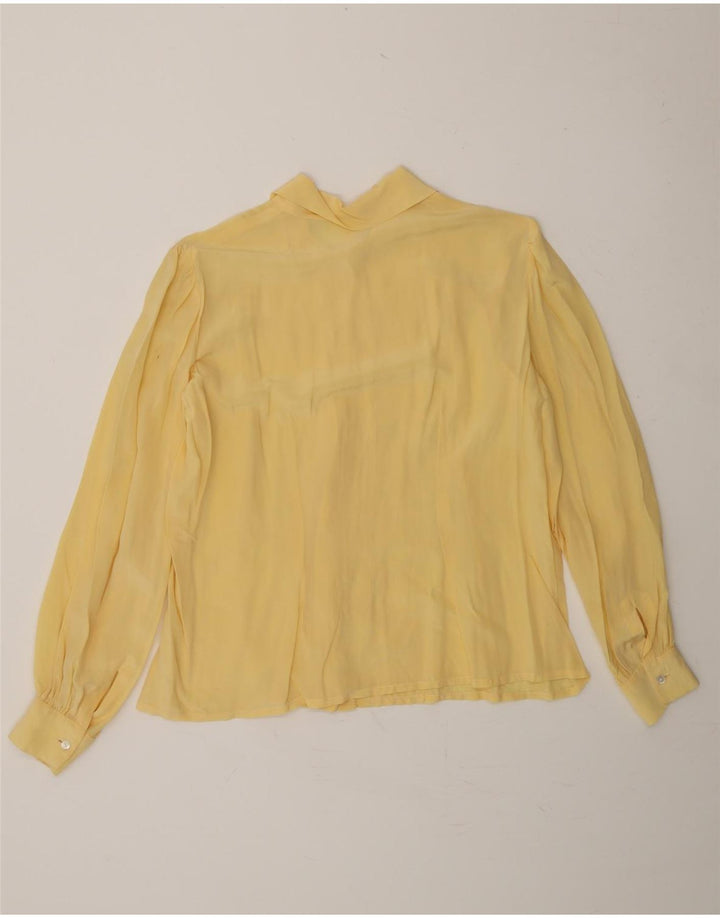 VINTAGE Womens Shirt Blouse UK 12 Medium Yellow Vintage Vintage and Second-Hand Vintage from Messina Hembry 