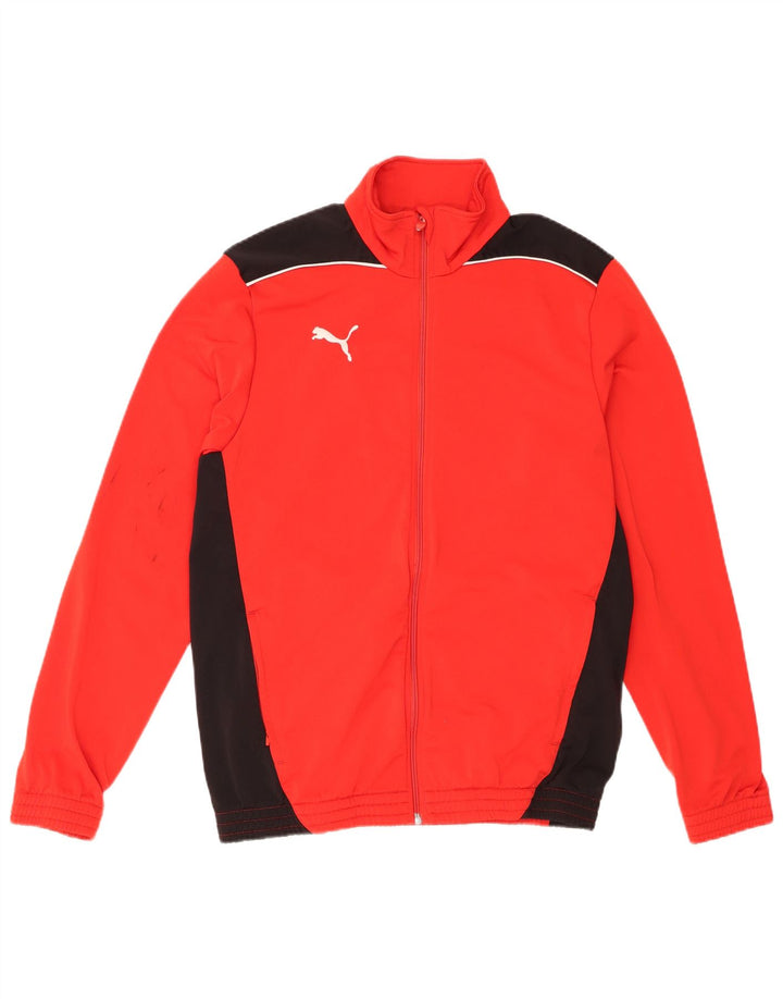 Puma Мужской спортивный костюм с графическим рисунком, верхняя куртка среднего красного цвета с цветными блоками