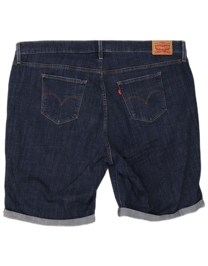 Женские джинсовые шорты-бермуды Levi's классического кроя США 22 3XL W44 Темно-синие