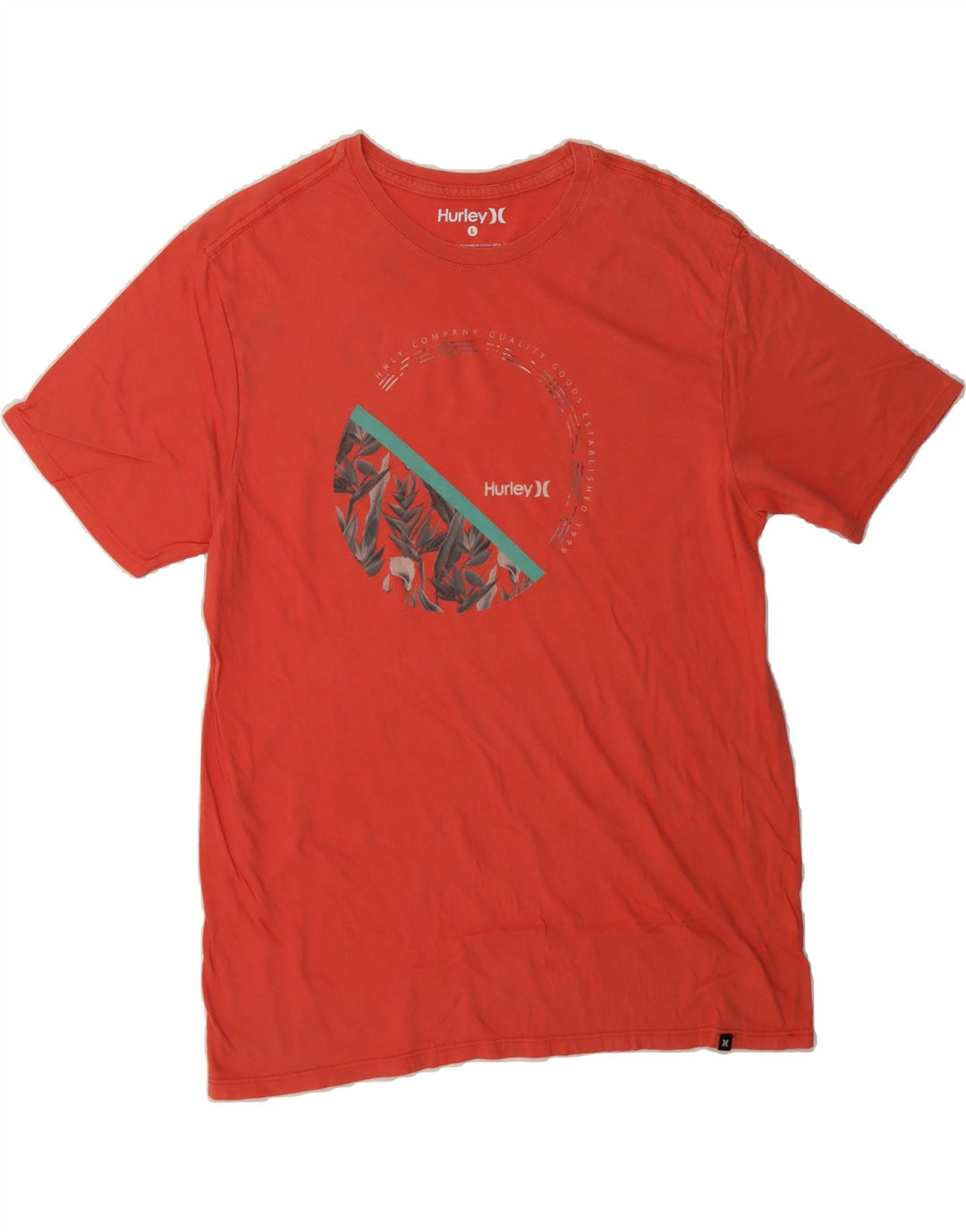 HURLEY Mens Graphic T-Shirt Top Large Red Cotton Vintage Hurley and Second-Hand Hurley from Messina Hembry 
