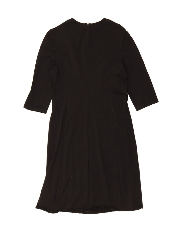 LUISA SPAGNOLI Womens 3/4 Sleeve Basic Dress UK 12 Medium Black Vintage Luisa Spagnoli and Second-Hand Luisa Spagnoli from Messina Hembry 