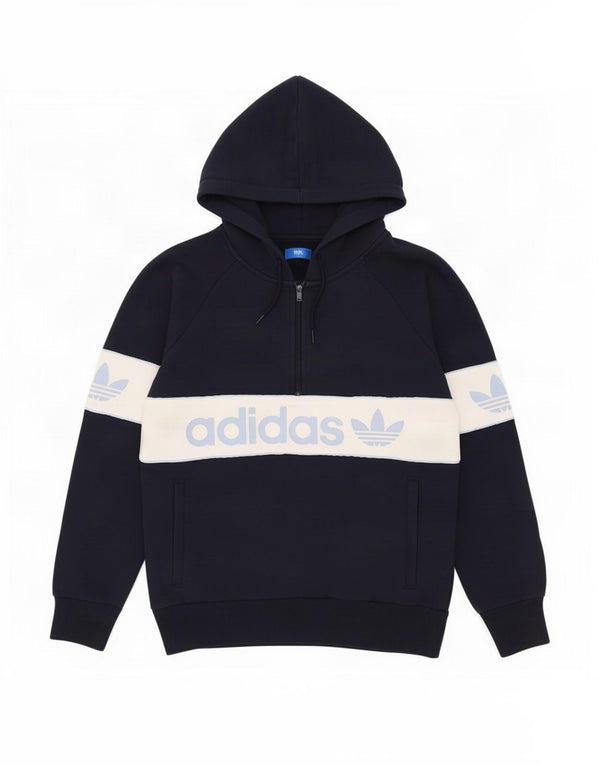 Мужской джемпер с капюшоном Adidas с рисунком, средний, темно-синий, хлопок с цветными блоками
