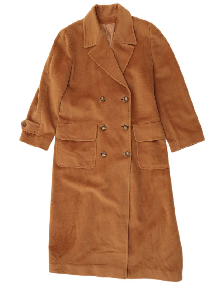 Женское двубортное пальто Piacenza UK 14, большой размер, коричневая шерсть