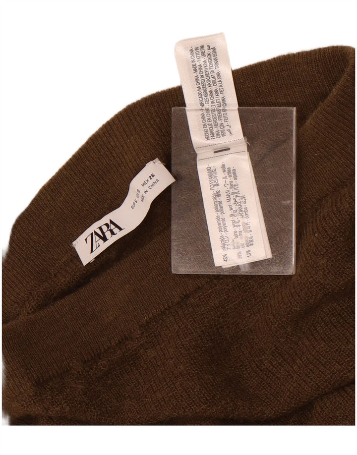 Женская трикотажная длинная юбка Zara, маленькая W26, коричневый полиамид