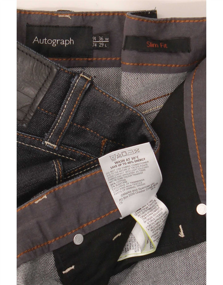 Мужские узкие джинсы Marks & Spencer Autograph W36 L29, темно-синий, хлопок