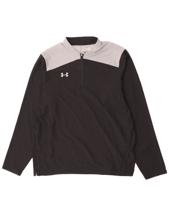 Мужской топ Under Armour Cold Gear с длинными рукавами, средний черный, с цветными блоками
