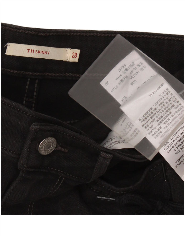 Женские джинсы скинни LEVI'S 711 W28 L27, черный хлопок