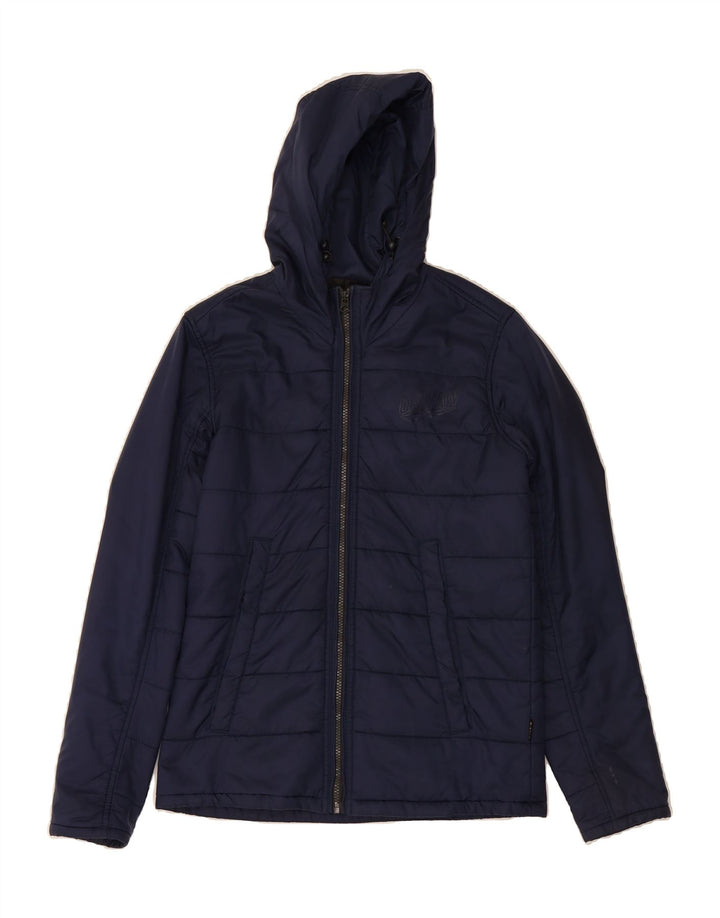 G-STAR Mens Hooded Padded Jacket UK 36 Small Navy Blue Polyamide Vintage G-Star and Second-Hand G-Star from Messina Hembry 