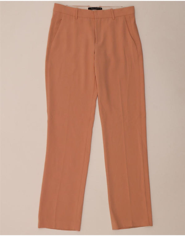 Женские прямые брюки чинос Zara Medium W28 L34, розовые, полиэстер