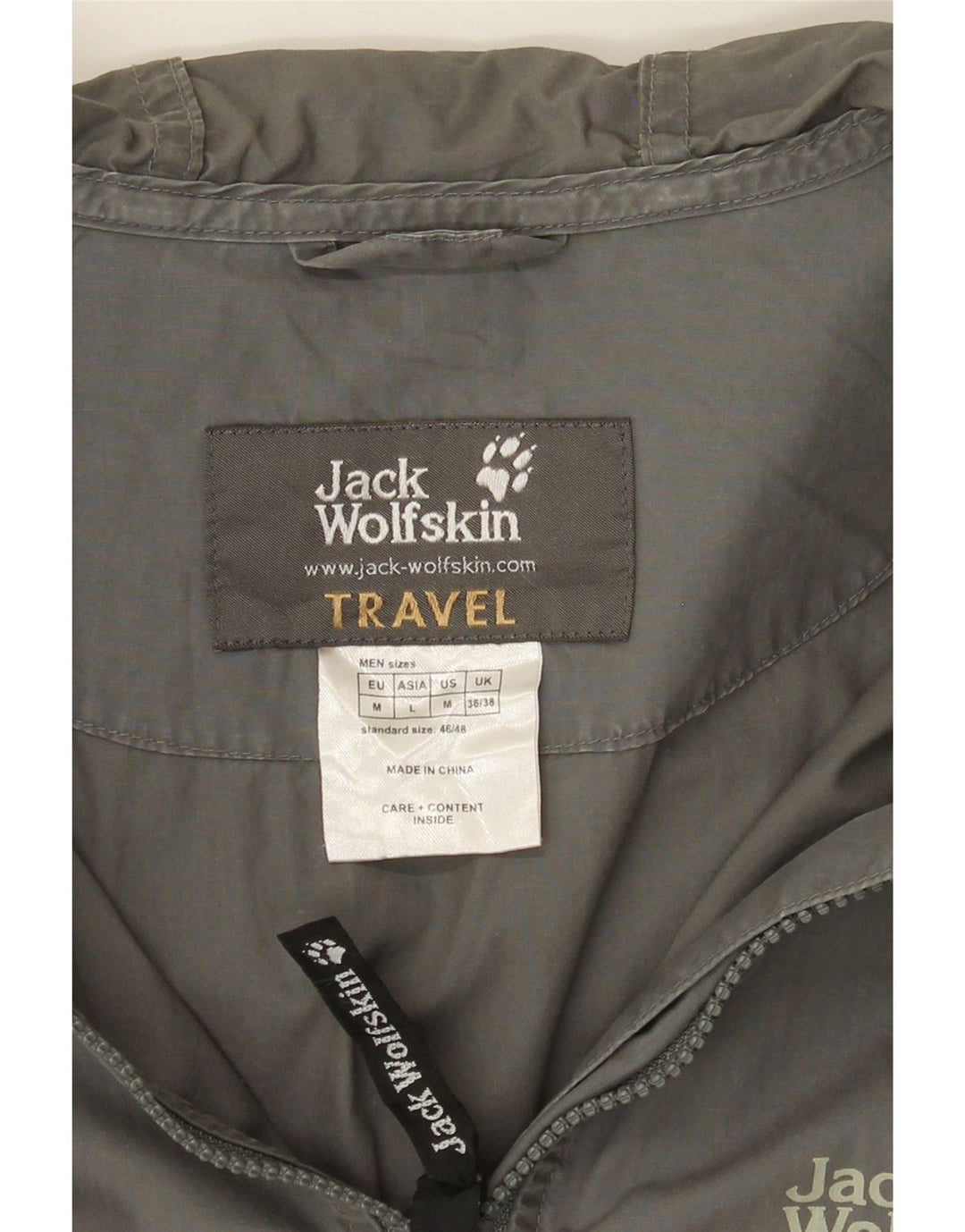 JACK WOLFSKIN Mens Hooded Bomber Jacket UK 36/38 Medium Grey Cotton Vintage Jack Wolfskin and Second-Hand Jack Wolfskin from Messina Hembry 