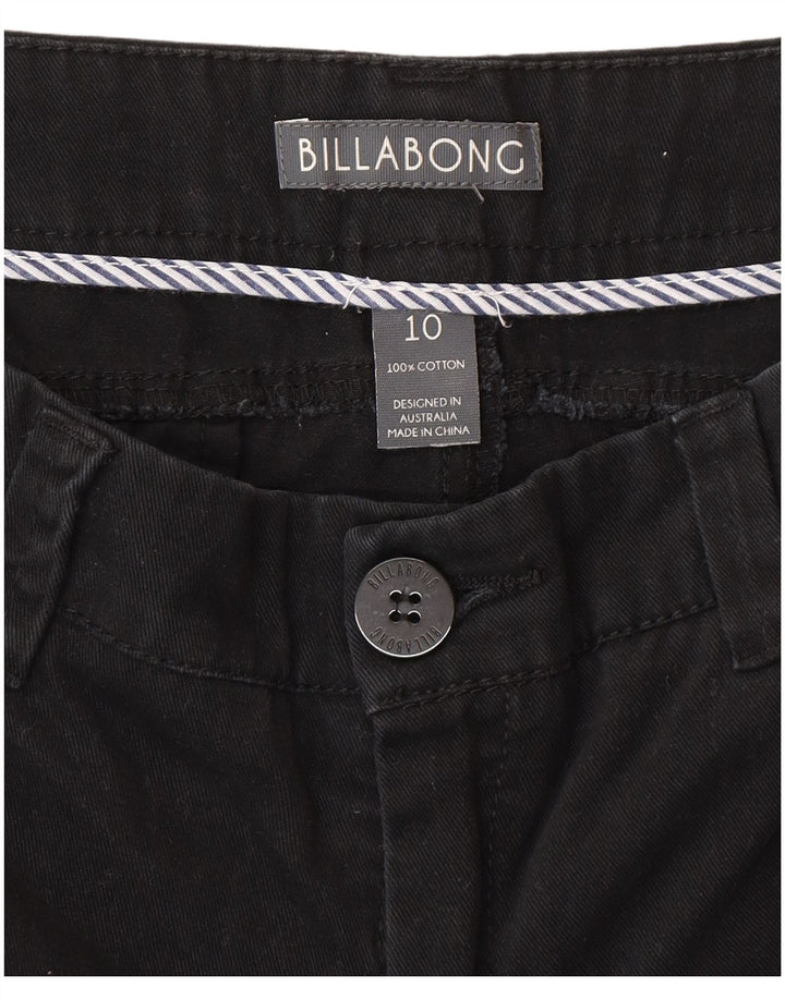 Женские шорты чинос Billabong UK 10, маленькие W30, черный хлопок