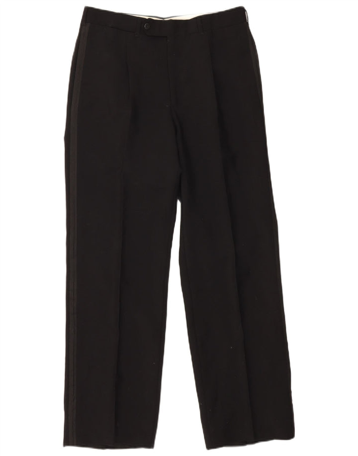 ВИНТАЖНЫЙ мужской комплект из 2 предметов с 1 пуговицей IT 46, маленький W29 L29, черная шерсть