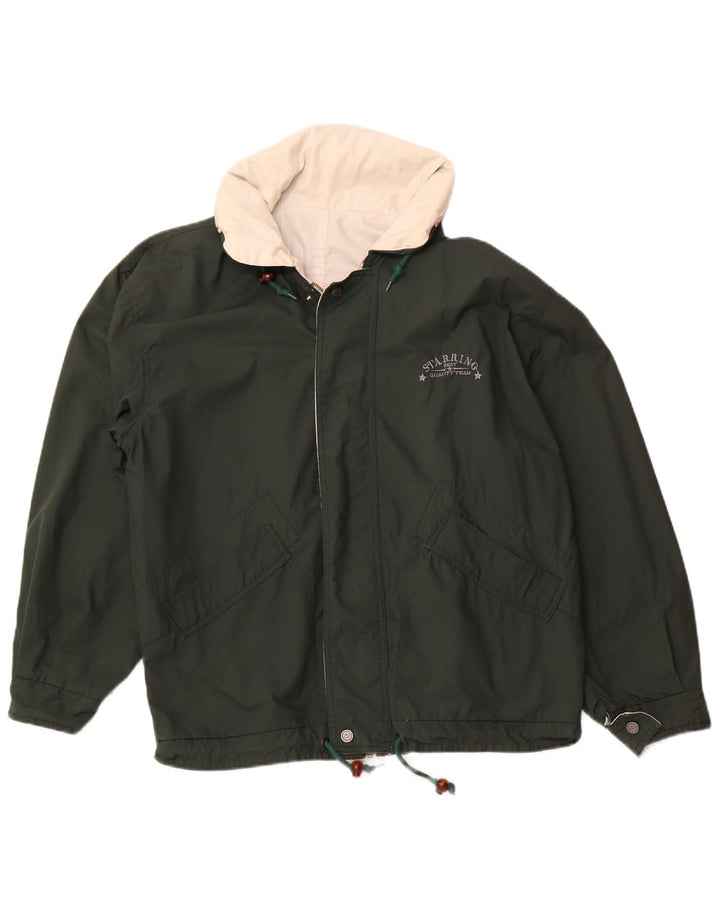 Мужская двусторонняя куртка свободного покроя с капюшоном Starring UK 38, средний бежевый хлопок