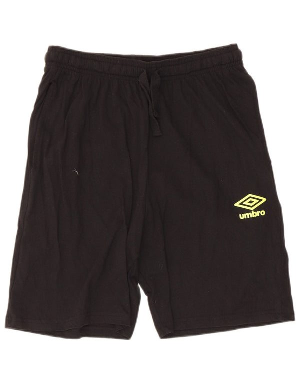 Umbro Мужские спортивные шорты с графикой среднего размера, черные, хлопковые