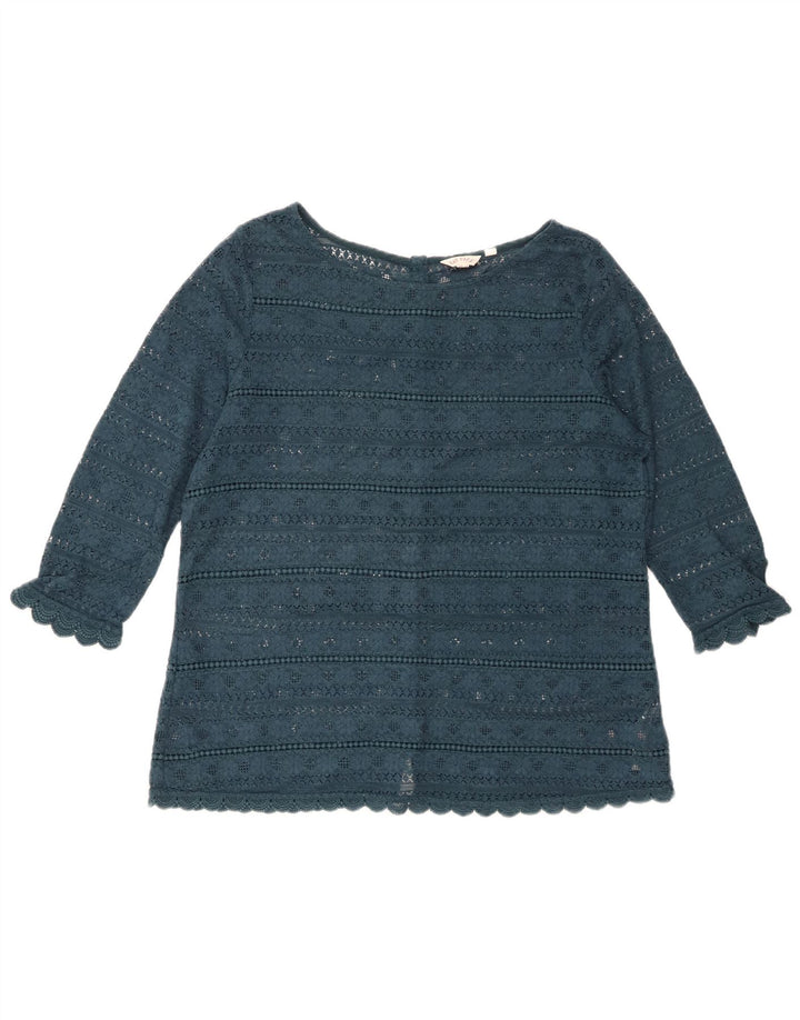 Женская кружевная блузка FAT FACE с рукавом 3/4, Великобритания 14, большой зеленый хлопок с цветочным принтом