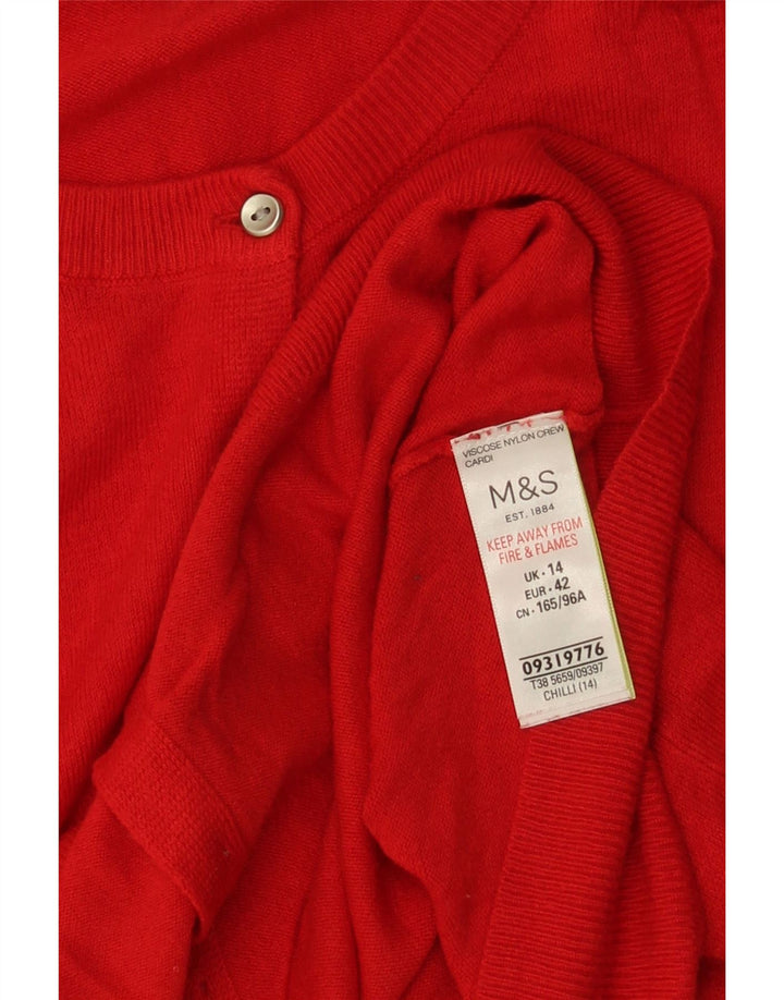 Женский кардиган Marks & Spencer UK 14, большой красный вискоза