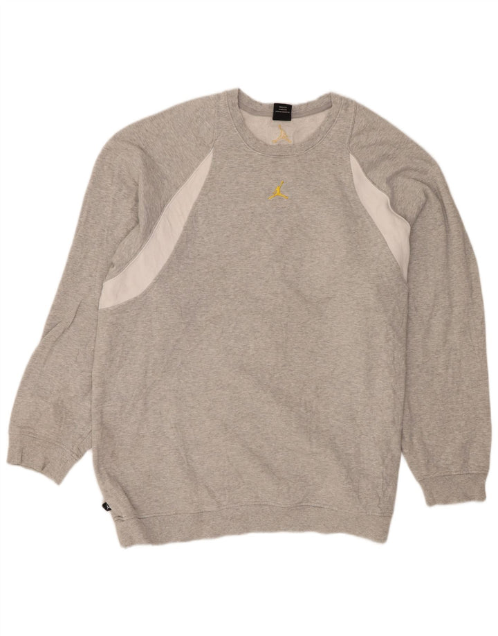 Мужской свитшот Jordan 2XL, серый хлопок с цветными блоками