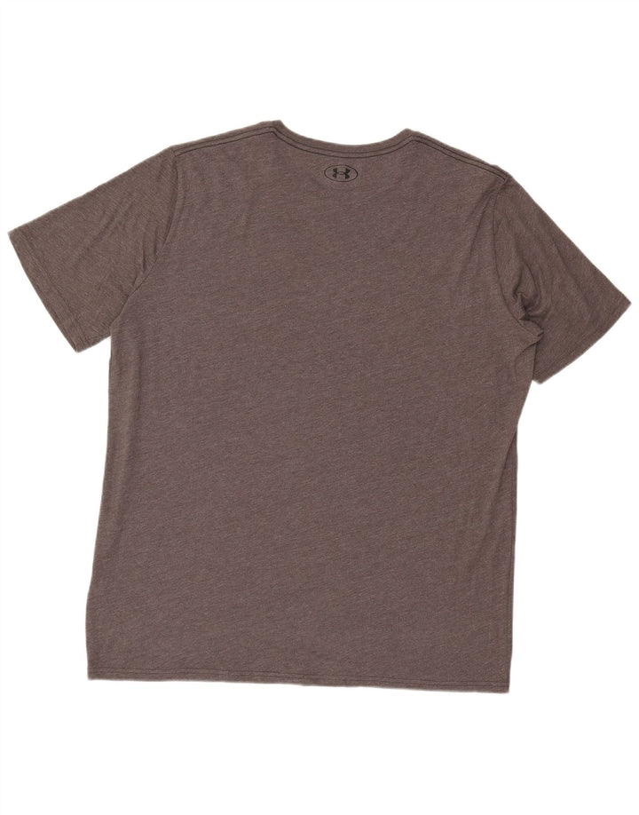 Мужская футболка с рисунком Under Armour, топ 2XL, серый хлопок