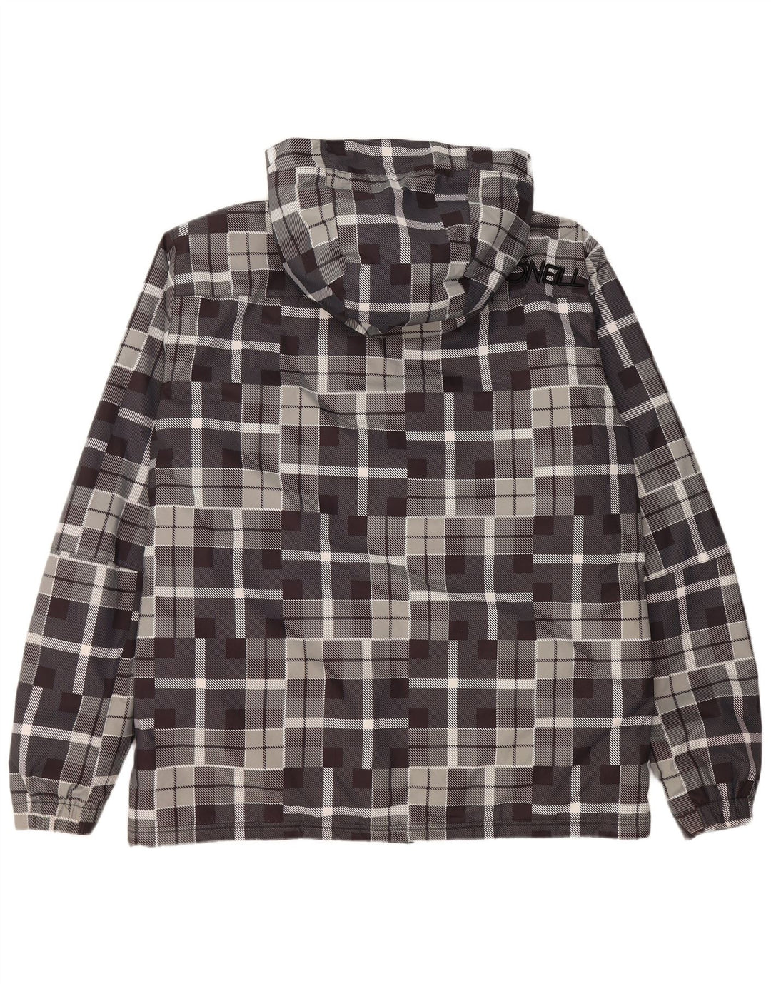 Мужская ветровка с капюшоном O'NEILL UK 40, большая серая с геометрическим рисунком